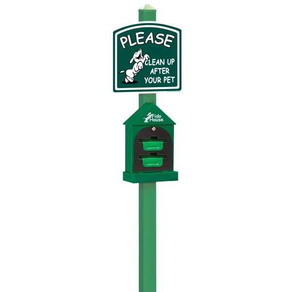Fido House Select Kit, Green With Green Post And Stock Sign