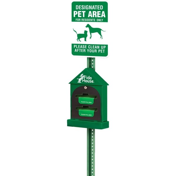 Fido House 8 Ft. Companion Kit Pet Waste Station W/ Roll Bag Kit