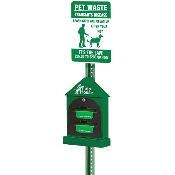 Fido House Companion Kit, Roll Bag Kit With Pet Waste Fine Amount Sign