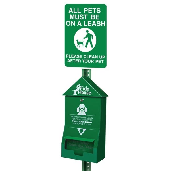 Fido House Companion Kit, Header Bag Kit With Pets Must Be On Leash Sign