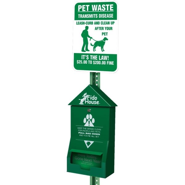 Fido House Companion Kit, Header Bag Kit With Pet Waste Fine Amount Sign