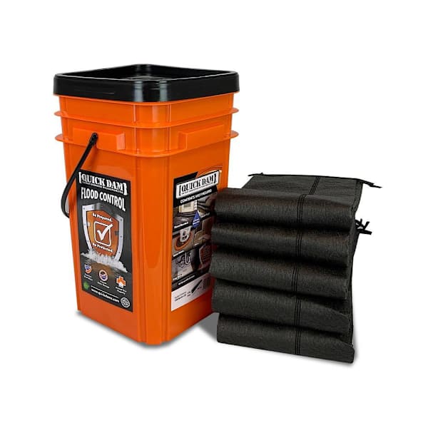 Quick Dam Flood Barrier 10ft 5-Pack – Water-Activated Flood Control, Absorbent Barrier, 3.5" High