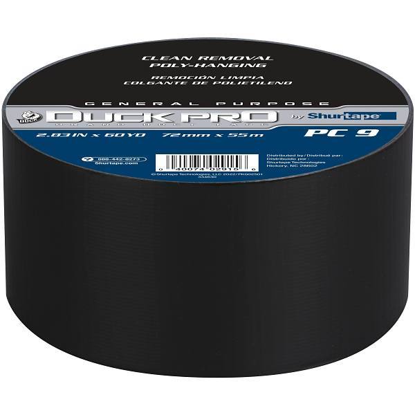 Duck Pro By Shurtape Contractor Grade, Colored Cloth Duct Tape Black
