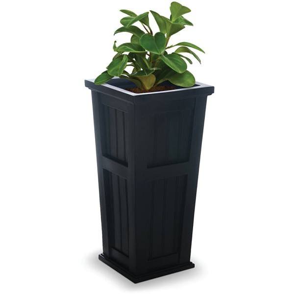 Mayne Cape Cod 32 In. Black Tall Self-Watering Polyethylene Planter
