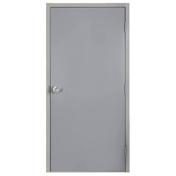 Armor Door 36 In. X 80 In. Fire-Rated Left-Hand Steel Door W/ Frame And Hardware (Gray)