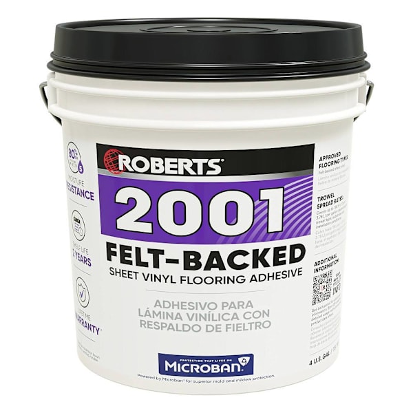 Roberts Felt-Backed Sheet Vinyl Flooring Adhesive, 4 Gallon (15.14 L)