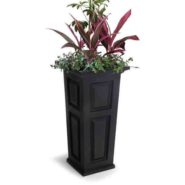 Mayne Nantucket 32 In. Black Tall Self-Watering Polyethylene Planter