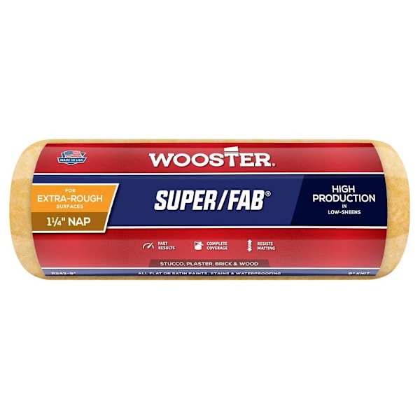 Wooster 9 In. X 1-1/4 In. PRO Super/Fab High-Density Knit Fabric Roller Cover Applicator/Tool