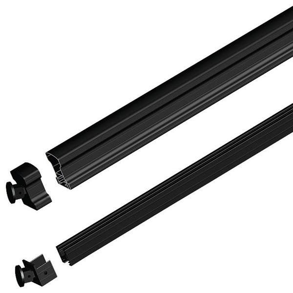 Peak 6 Ft. Black Aluminum Deck Railing Stair Hand And Base Rail Kit