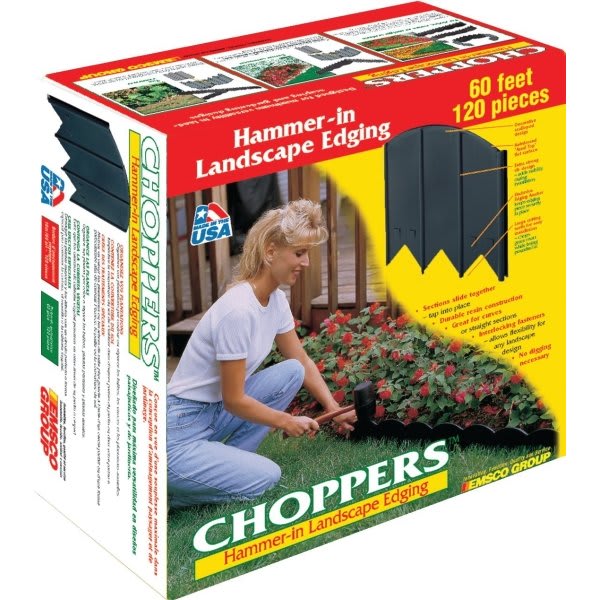 Emsco 60' Choppers Heavy-Duty Resin Hammer-In Edging - Black
