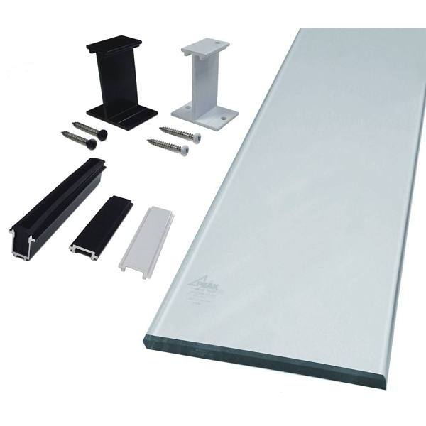 Peak 6 In. Aluminum Deck Railing Clear Glass Panel Kit