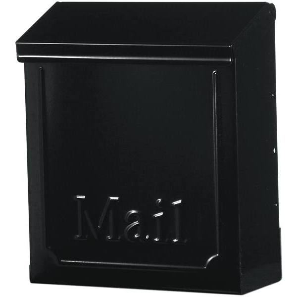 Gibraltar Mailboxes Small Black Townhouse Steel Locking Vertical Wall Mount Mailbox