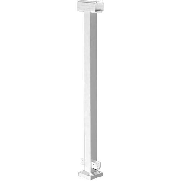 Peak 2 In. X 42 In. White Aluminum Deck Railing Mid Post