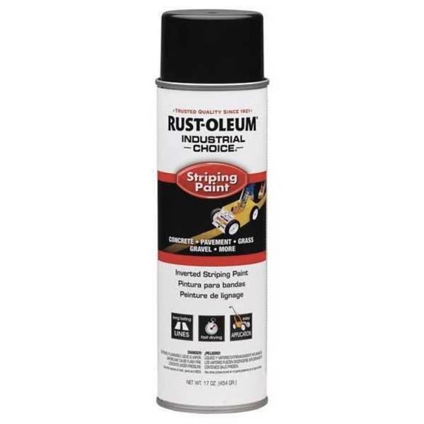 Rust-Oleum 17 Oz. S1600 System Inverted Striping Spray Paint, Black, Package Of 6