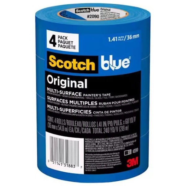 3M Scotchblue 1.41 In. X 60 Yds. Multi-Surface Painter's Tape 4 Rolls