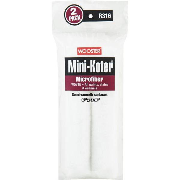 Wooster 6 In. X 3/8 In. Mini-Koter Microfiber Roller (2-Pack)