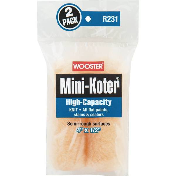 Wooster 4 In. X 1/2 In. Mini-Koter High-Capacity Roller (2-Pack)