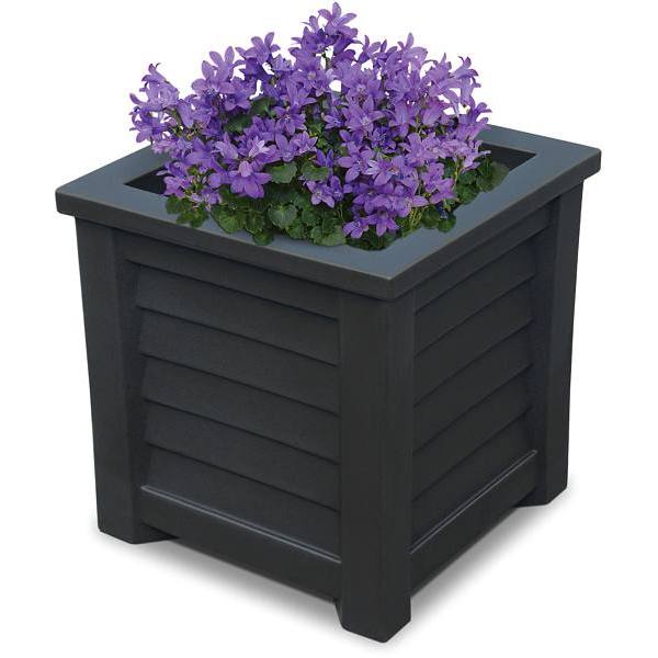 Mayne Lakeland 16 In. Black Square Self-Watering Polyethylene Planter