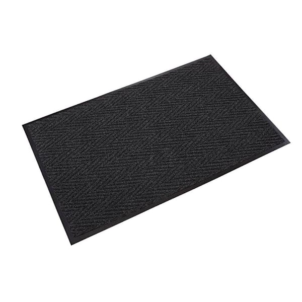 Crown 4 Ft. X 8 Ft. Chevron Wiper/Scraper Mat (Charcoal)