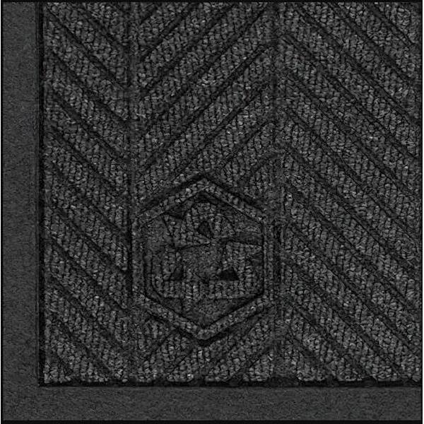 M+a Matting Waterhog Max Herringbone Fashion 118 In. X 71 In. Commercial Floor Mat (Black Smoke)