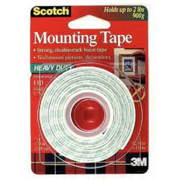 3M 0.5 In. X 6.25 Ft. Permanent Mounting Double-Sided Poster Tape (White)