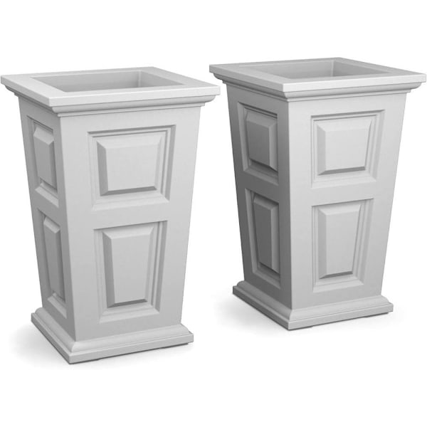 Mayne Wyndham 24 Inch Tall Planter - White Package Of 2