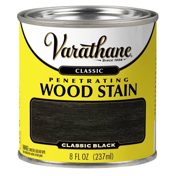Rust-Oleum Varathane Penetrating Wood Stain, Classic Black, 8 Oz., Case Of 4