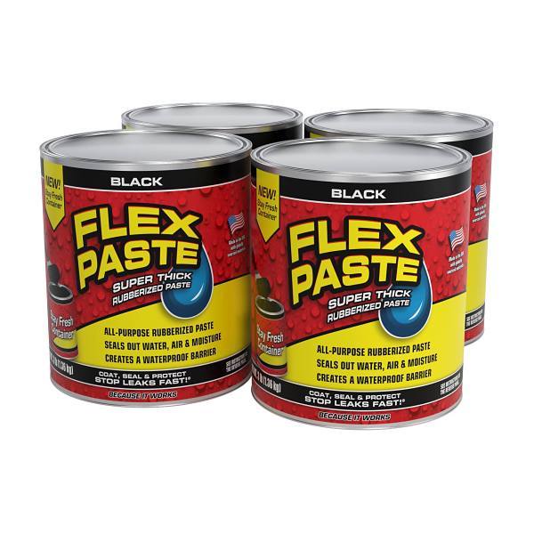 Flex Seal Flexible Watertight Multipurpose Sealant, Black, 3 Lb Paste, Case Of 4