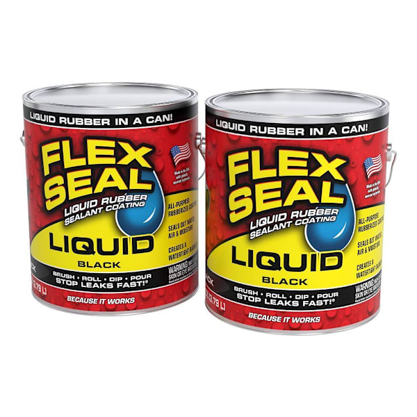 Flex Seal Liquid Rubber Sealant Coating, Satin Black, 1 Gallon, Case Of 2