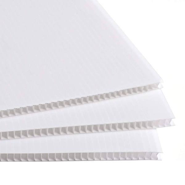 Professional Plastics .157x48.000x96.000 White Fluted Polypropylene Sheet