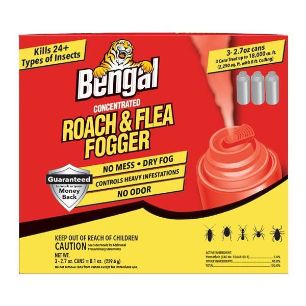 Bengal Products 3 - 2.7 Oz Roach And Flea Fogger Package Of 3