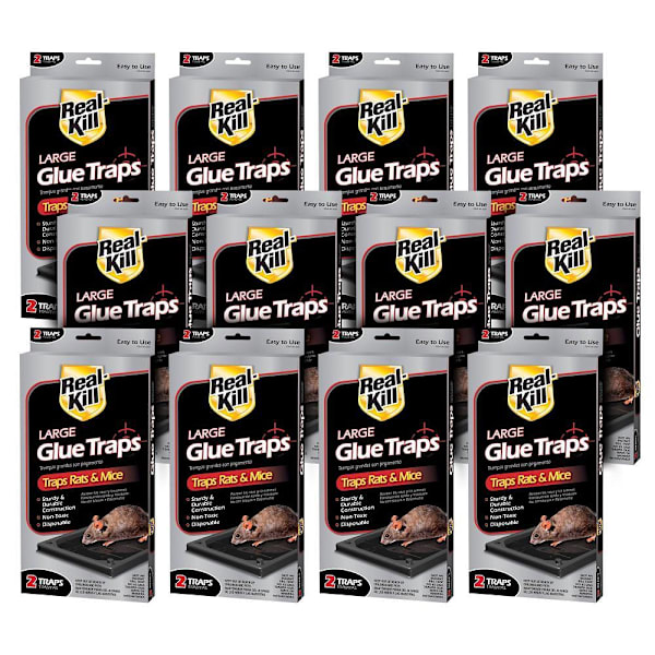 Real Kill Large Glue Traps For Rat & Mice (2 Count) Case Of 12, 24 Traps