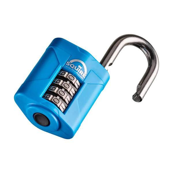 Squire Locks Marine Combination Padlock, 4 Wheel, Open Shackle, 50mm