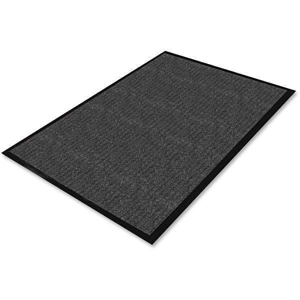 Genuine Joe Ribbed Wiper Mat Indoor Use 72" X 48" Charcoal