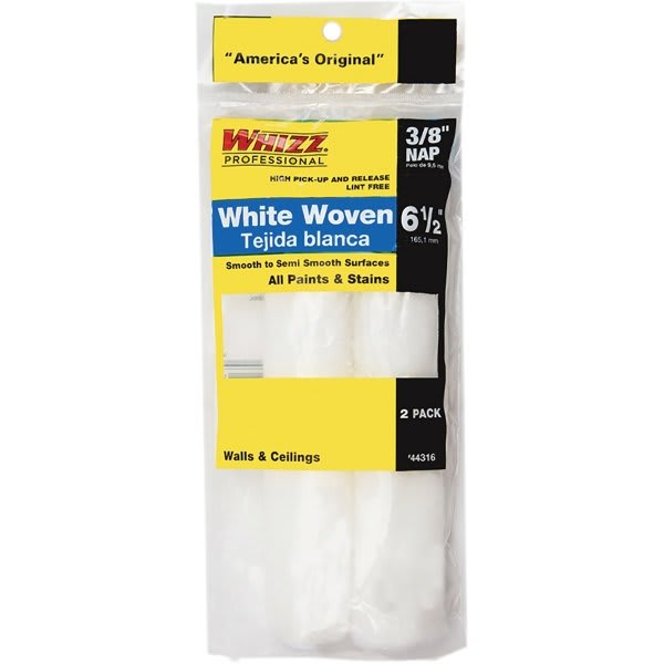 Whizz 44316 6-1/2" White Whizzflex Woven 3/8" Nap Mini Roller, Package Of 20