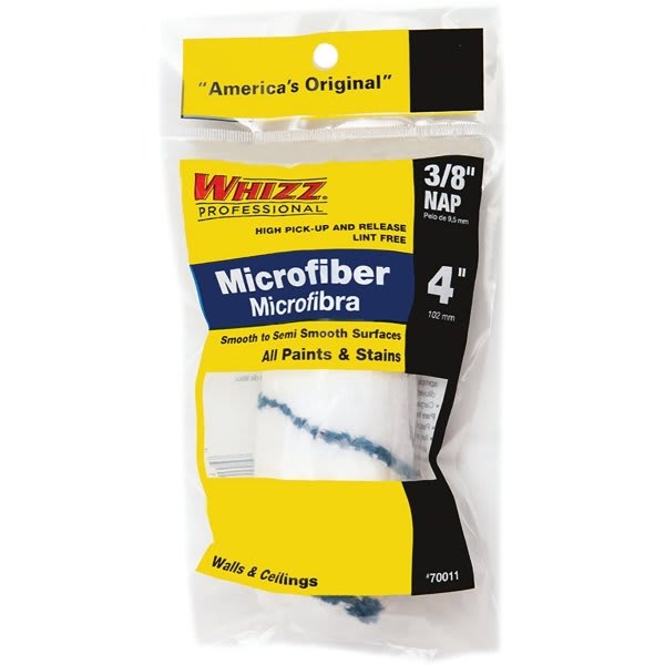 Whizz 4" Xtrasorb Microfiber Blue Stripe Jumbo Mini Roller, 3/8" Nap, Pkg Of 10