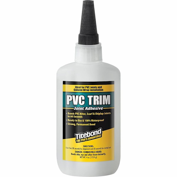 Titebond PVC Trim Joint Adhesive, 4 Oz. Bottle, Package Of 10