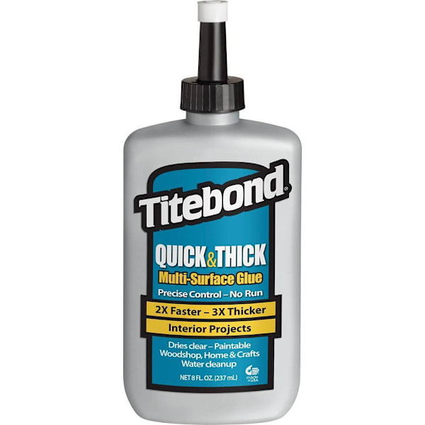 Titebond Quick & Thick Multi-Surface Glue, 8 Oz. Bottle, Package Of 12