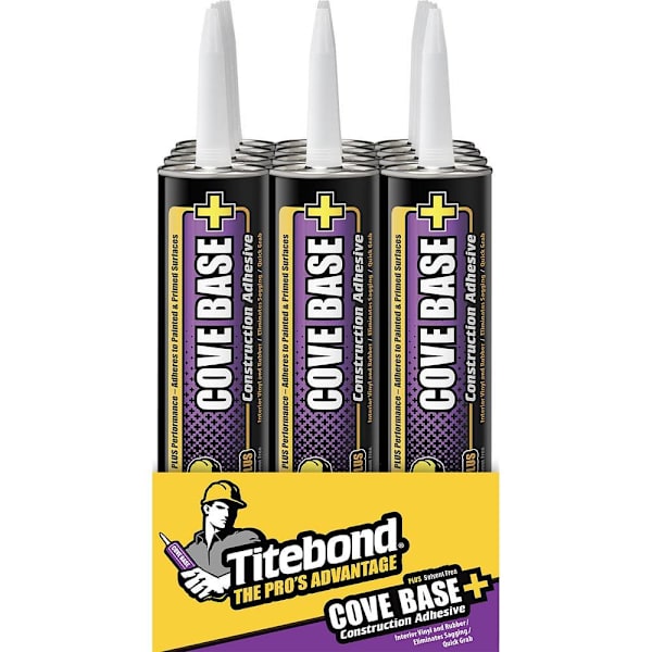 Titebond Cove Base Plus Construction Adhesive, 10 Oz. Cartridge, Package Of 12