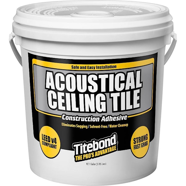 Titebond Acoustical Ceiling Tile Construction Adhesive, 1 Gallon, Package Of 2