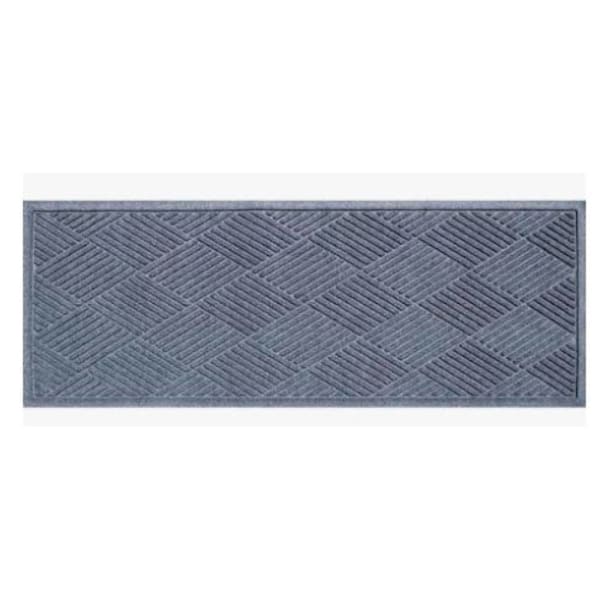M+a Matting Waterhog Diamond Classic Mat Medium Grey 3'X10' Smooth Backing
