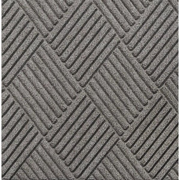 M+a Matting Waterhog Diamond Classic Mat Medium Grey 3'X5' Smooth Backing