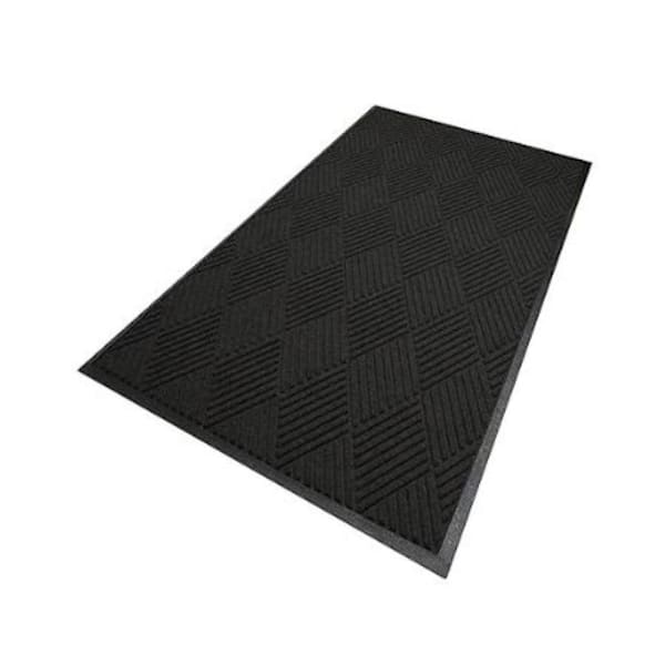 M+a Matting Waterhog Diamond Classic Mat Charcoal 3'X4' Smooth Backing