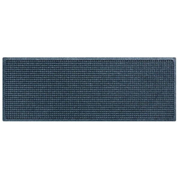 M+a Matting Waterhog Squares Fashion Mat Navy 4'X10' Smooth Backing