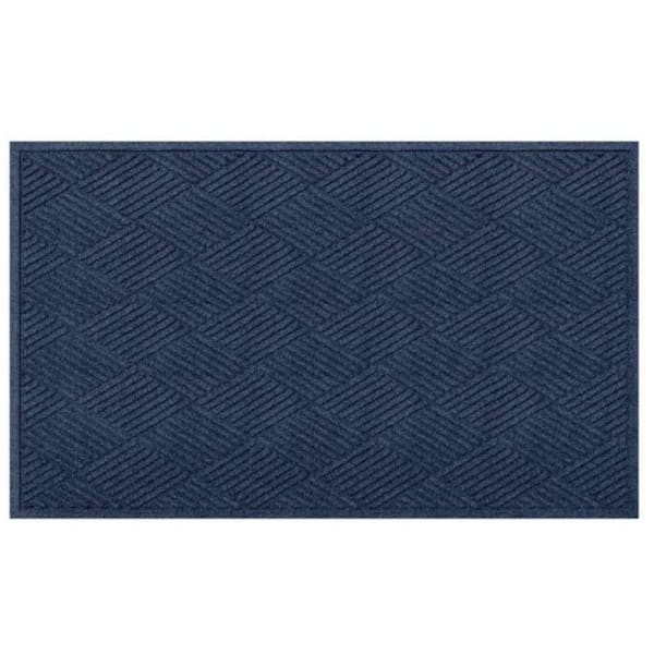 M+a Matting Waterhog Diamond Fashion Mat Navy 4'X8.4' Smooth Backing
