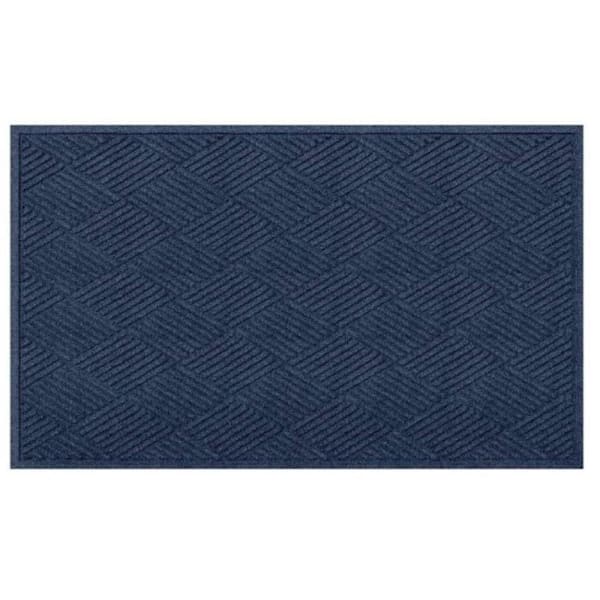 M+a Matting Waterhog Diamond Classic Mat Navy 3'X4' Smooth Backing