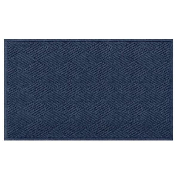 M+a Matting Waterhog Diamond Fashion Mat Navy 3'X10' Smooth Backing