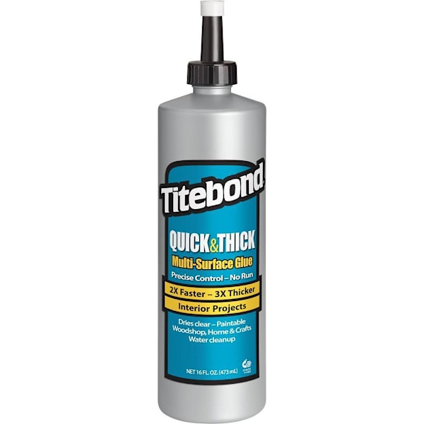 Titebond Quick & Thick Multi-Surface Glue, 16 Oz. Bottle, Package Of 12
