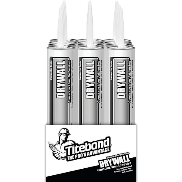 Titebond Contractor Grade Drywall Adhesive, 28 Oz. Cartridge, Package Of 12