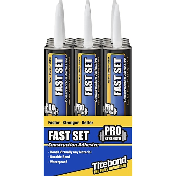 Titebond Fast Set Polyurethane Construction Adhesive, 10 Oz., Package Of 12